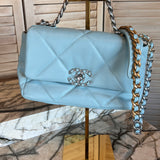 Medium Chanel 19 in Light Blue - Chanel