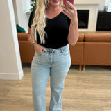 Brooke High Rise Control Top Vintage Wash Straight Jeans