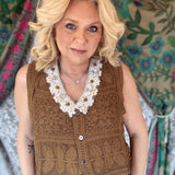 Blakely Embroidered Vest - Ginger