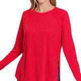 Aria Waffle Knit Top - Ruby