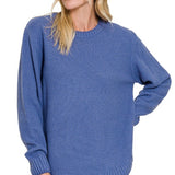 Riley Round Neck Sweater - Ocean Teal