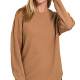 Riley Round Neck Sweater - Camel