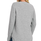 Riley Round Neck Sweater - Heather Grey