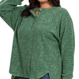 Willow Henley Sweater Plus - Forest Green