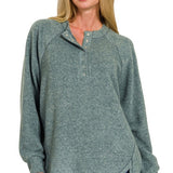 Madison Henley Sweater - Forest Green