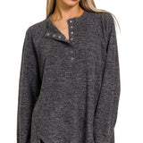 Madison Henley Sweater - Black