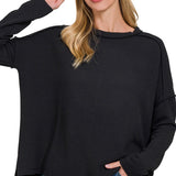 Addison Boat Neck Top - Black