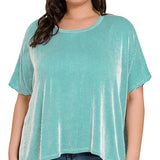 Olivia Ribbed Top - Light Teal