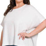 Olivia Ribbed Top  - Off White