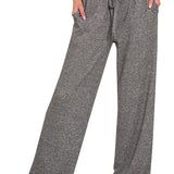 Kinsley Hacci Wide Leg Sweatpants- Black