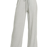 Kinsley Hacci Wide Leg Sweatpants- Light Grey