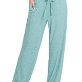 Kinsley Hacci Wide Leg Sweatpants- Dusty Teal