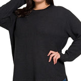 Brooklyn Round Neck Sweater Plus- Black