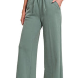 Evelyn Wide Leg Sweatpants - Ash Jade