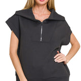 Naomi Scuba Half Zip- Black