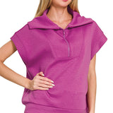 Naomi Scuba Half Zip - Plum