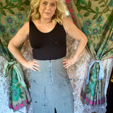 Autumn Feels Cargo Skirt  - Teal Blue