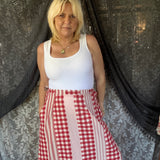 Picnic Dreams Skirt - Red/Ivory