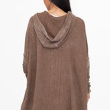 Full Of Comfort Oversized Hooded Poncho - Dark Earth