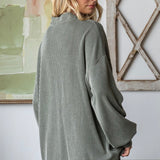 Sweet Elegance Ribbed Sweater - Olive