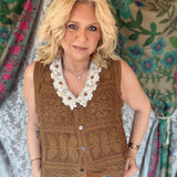 Blakely Embroidered Vest - Ginger