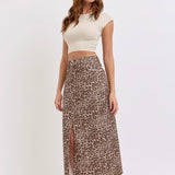 Wild Side Midi Leopard Skirt