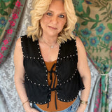 Jessie Studded Vest  - Black
