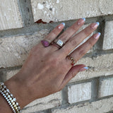 Moissanite East/ West Emerald Cigar Band