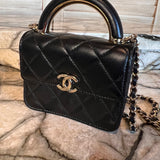 Vintage Black Lambskin Quilted Flap - Chanel