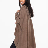 Full Of Comfort Oversized Hooded Poncho - Dark Earth