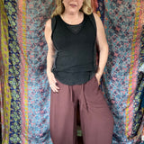 Wynne Lace Trim Pant - Coffee
