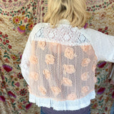 Girly Detail Button Up - Apricot/Cream