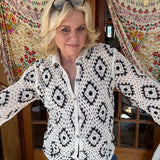 Callie Crochet Button Down Natural