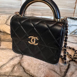 Vintage Black Lambskin Quilted Flap - Chanel