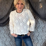 Margot Crochet Sweater - Ivory