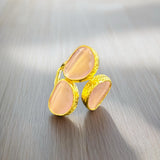 Triple Cat's Eye Ring - Pink