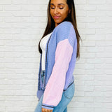 Coffee Date Color Block Cardigan