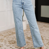 Debbie High Rise Stone Wash Straight Fit Jeans