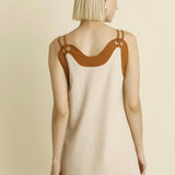 Mod and Chic Two Tone Mini Dress - Natural
