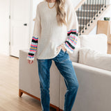 End of the Story Striped Sleeve Sweater