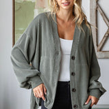 Sweet Elegance Ribbed Sweater - Olive