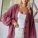 Sweet Elegance Ribbed Sweater - Burgundy