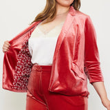 Good Impressions Velvet Blazer - Terracotta