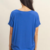 Level Up Wrap Tee  - Cobalt