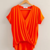 Level Up Wrap Tee  - Tomato