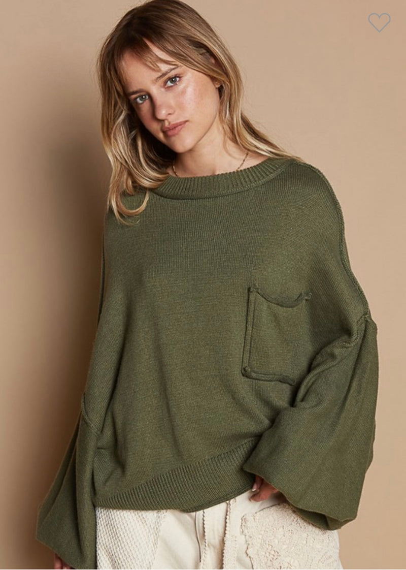 One Step Ahead Knit Sweater- Parsley