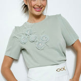 Floral Chic Tee  - Sage