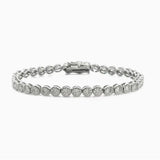 Bubble Moissanite Bracelet - White Gold Plated 2 MM