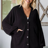 Sweet Elegance Ribbed Sweater - Black