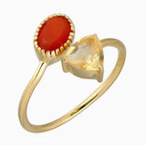Carnelian & Citrine Wrap Ring